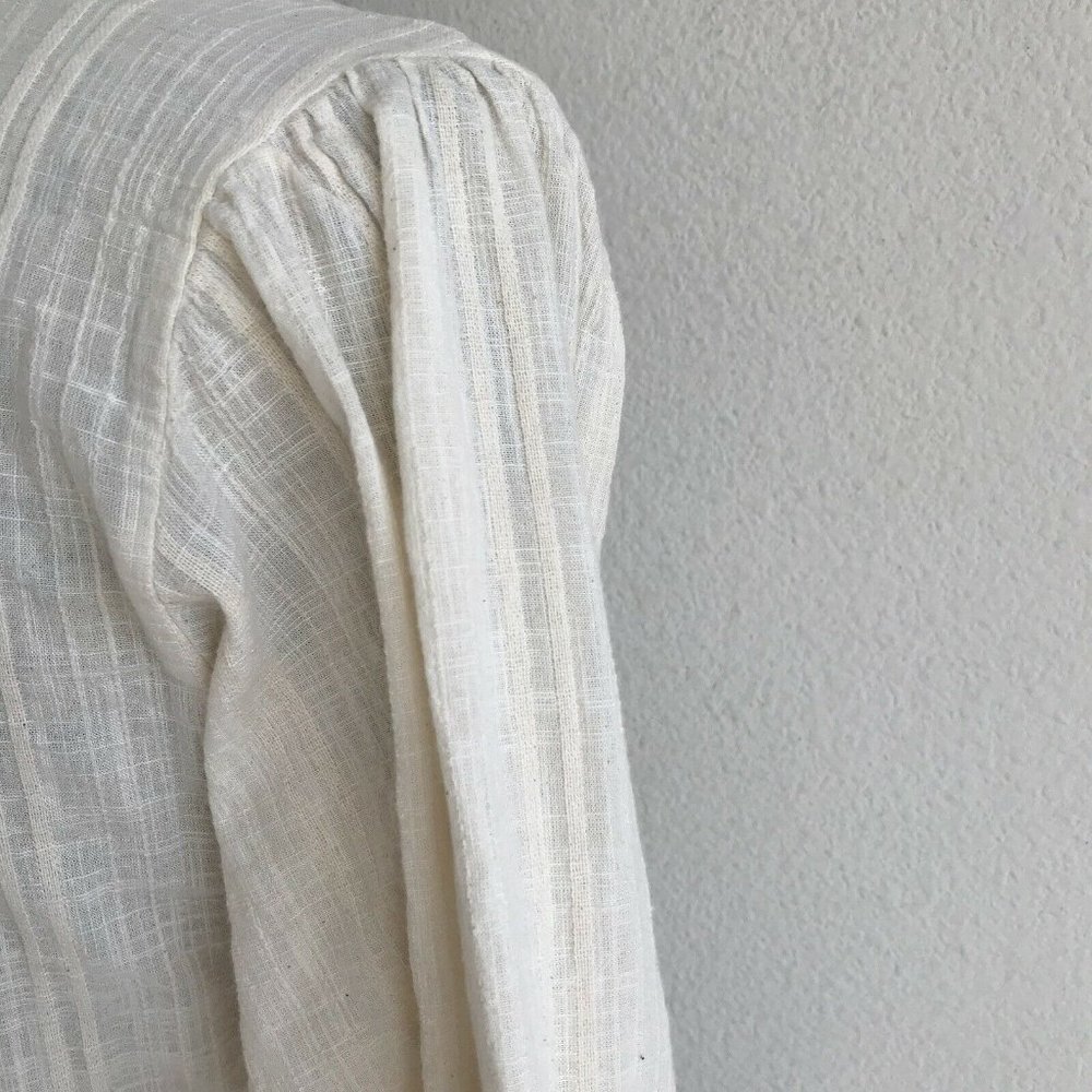 RD & Koko Wrap Top Ivory Long Sleeve Tie Waist - Picture 4 of 12